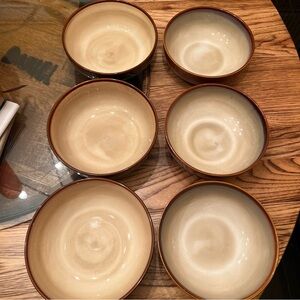Sango Nova Brown 6 1/4” Cereal,  Ice Cream, Soup Bowl 4933- Set of 6